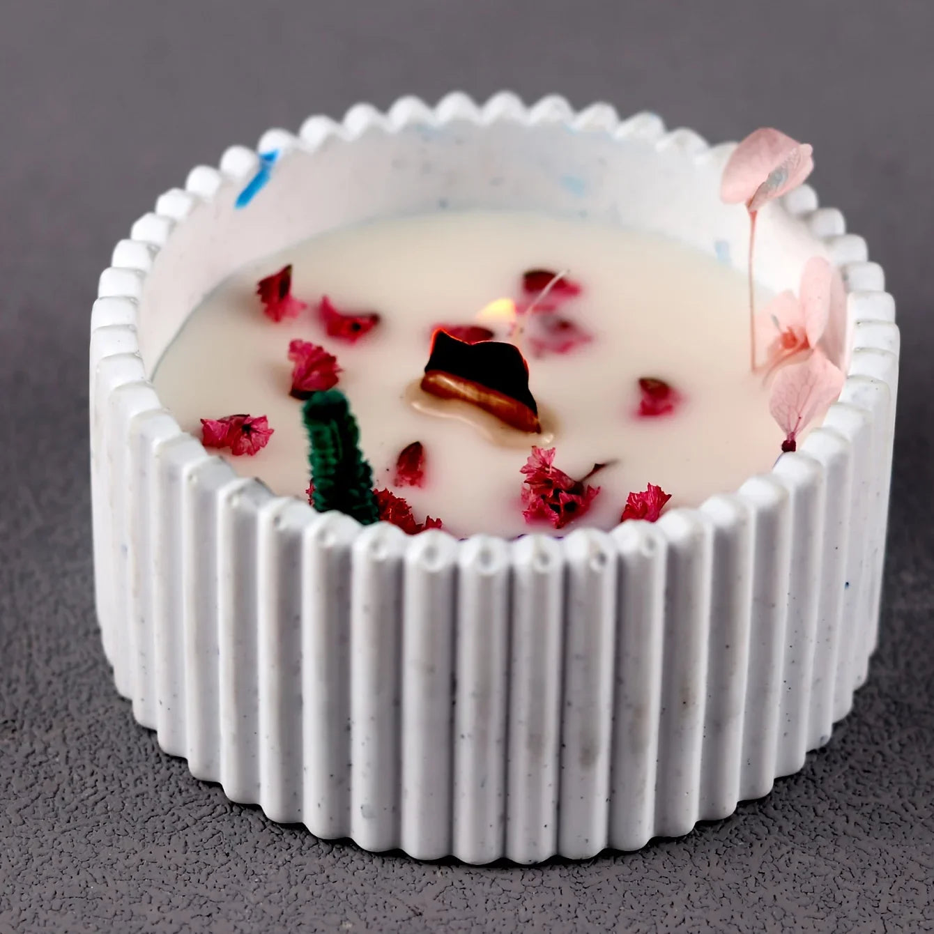 Multifunctional Round Striped Silicone Mold for Candle Jars, Storage Boxes, Pencil Holders & Vases