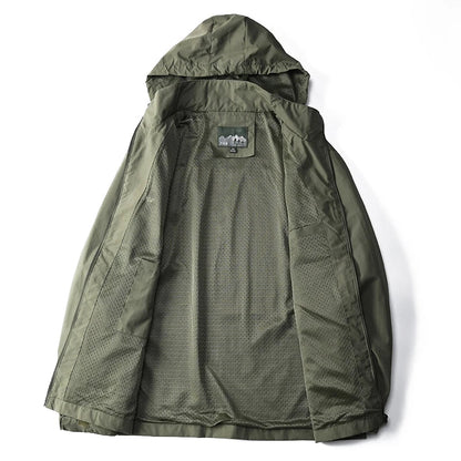 Tactical Windbreaker Jacket for Men - Waterproof Outdoor Hooded Coat | Sports & Military Field Climbing Thin Outwear | European Sizes S-5XL