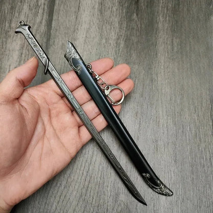 Glamdring Aragorn Anduril Sword Keychain – 22CM Metal Katana Samurai Ornament Middle-Earth Elves Collectible Gift Toy