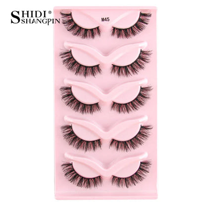 SHIDISHANGPIN 3D Half Cat Eye Lashes – Natural Winged Fox Faux Mink Eyelashes for Makeup