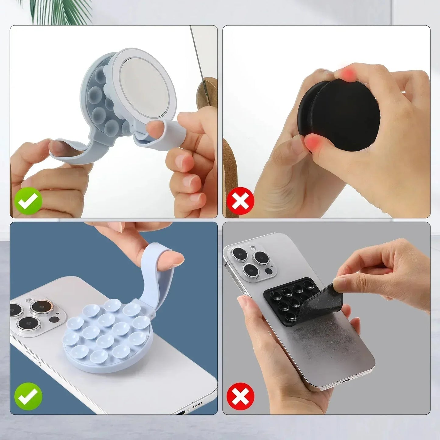 Multi-Functional Magnetic Phone Holder – Silicone Suction Cup Portable Handheld Stand for MagSafe iPhone 12–16 Mount Grip Bracket
