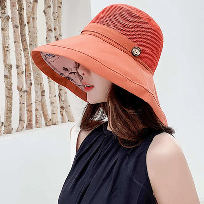 Women’s Foldable Sunshade Hat – Wide Brim UV-Resistant Hat for Travel, Camping, Fishing, Spring & Summer