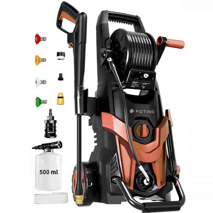 4700 PSI Pressure Washer - Power Cleaning Gun with 4 Quick-Connect Nozzles, Inlet Hose & Foam Cannon