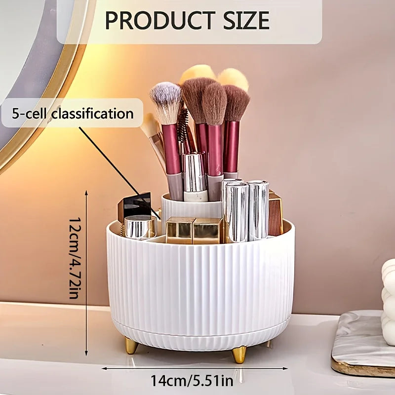 360° Rotating Pen Holder - 5 Slot Desktop Organizer for Office, School & Workspace Supplies