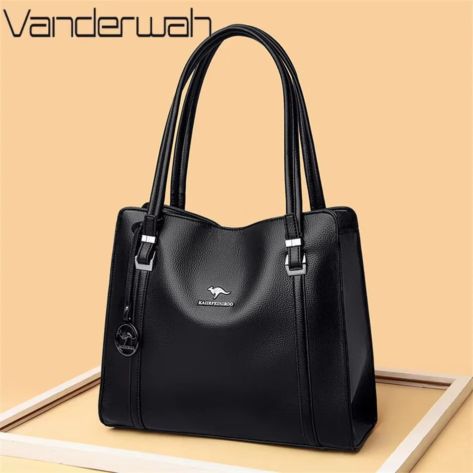 Luxury Women’s Leather Handbag – Large Capacity Shoulder & Crossbody Designer Bag