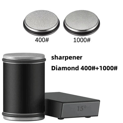 New Rolling Double-Sided Diamond Knife Sharpener – 15° & 20° Magnetic Angle Roller for Kitchen Sharpening