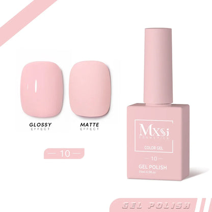 Mxsi 15ml Gel Nail Polish - Neon Brown, Royal Blue, Red, Green & Nude UV Gel Lacquer Colors for Nail Art
