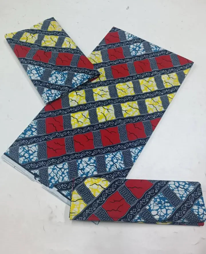 100% Cotton Ankara Fabric - High Quality African Print Batik Real Wax Pagne 6 Yards for Stylish Sewing