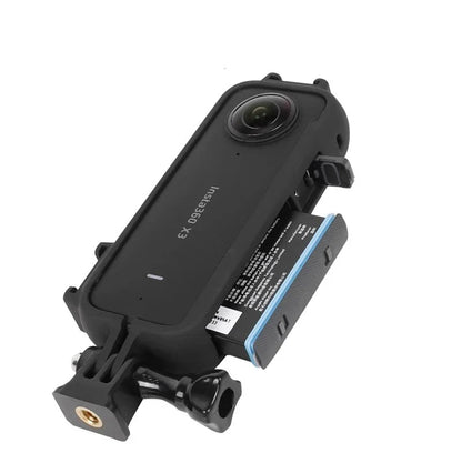 Insta360 X3 Protective Cage Case - Camera Frame Shell with Hot Shoe & Base Mount