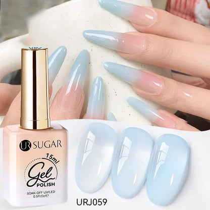 UR SUGAR 15ml Jelly Gel Polish - Milky White Translucent UV Soak Off Nail Art Varnish