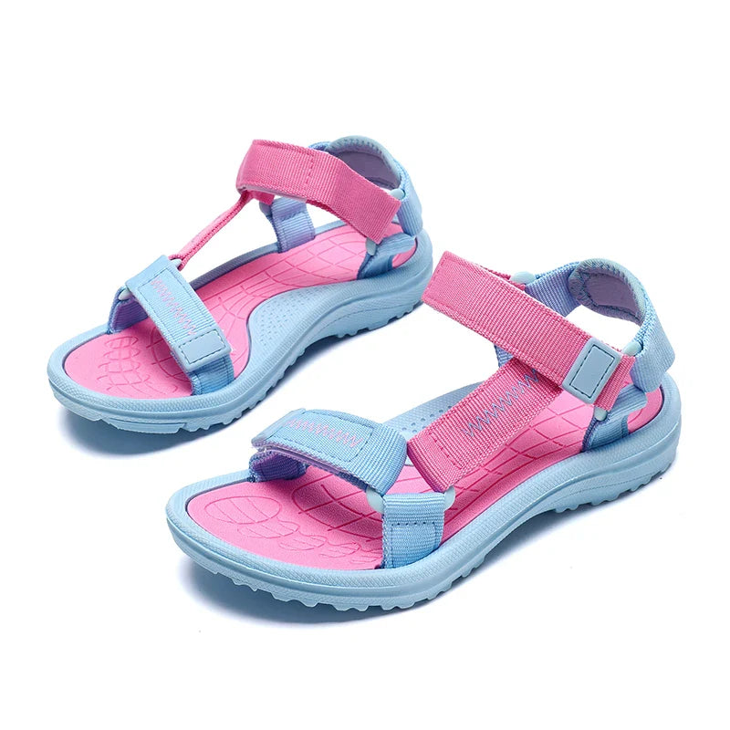 Kids Breathable Summer Sandals – Boys & Girls Outdoor Beach Open-Toe Sport Walking Shoes Size 30-38 Comfortable Footwear