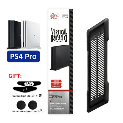 DATA FROG Non-Slip Vertical Stand — Cooling Bracket & Dock Holder for PS4, PS4 Slim, PS4 Pro