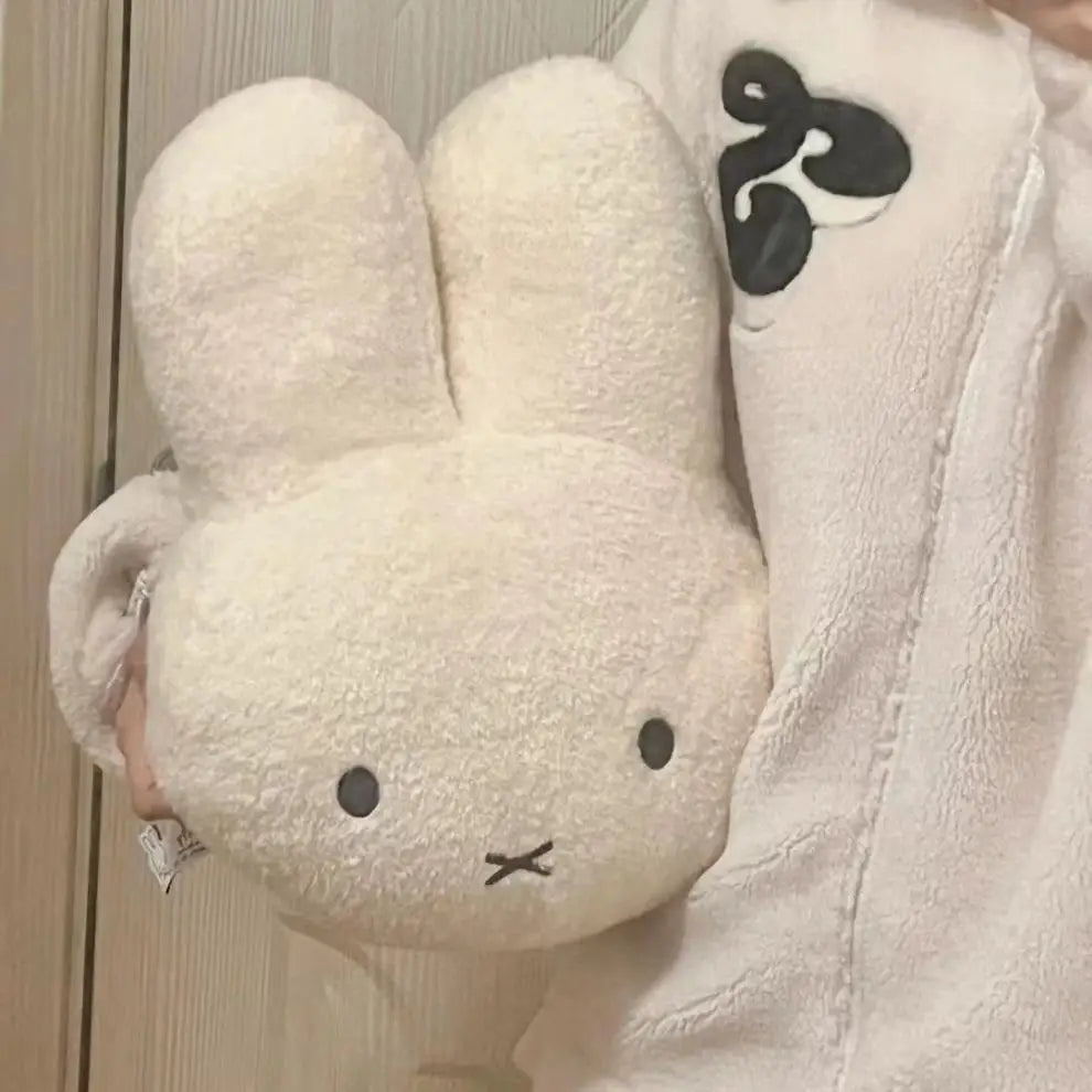 Miffy Black-Eyes Plush Toy - Kawaii Soft Pillow Cushion for Sofa, Bed & Kids’ Gifts