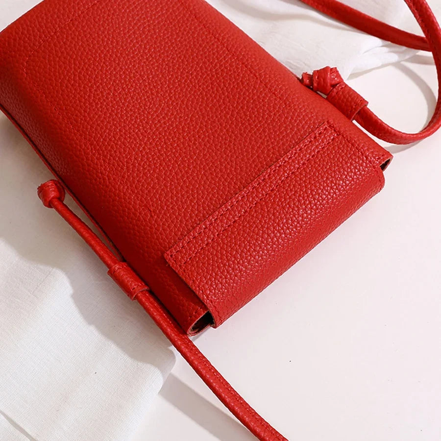 PU Leather Phone Crossbody Bag - Women’s Small Flap Shoulder Purse with Hasp Wallet for Daily Travel & Outdoor Use
