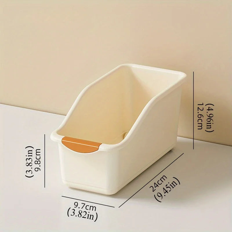Curved Plastic Storage Bins Set - Multipurpose Home Organizer Boxes for Household Essentials