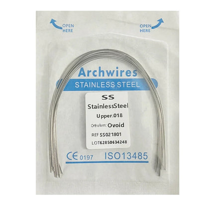 10PCS Dental Orthodontic Arch Wire Set - Stainless Steel Round & Rectangular Dentist Ovoid Form Material