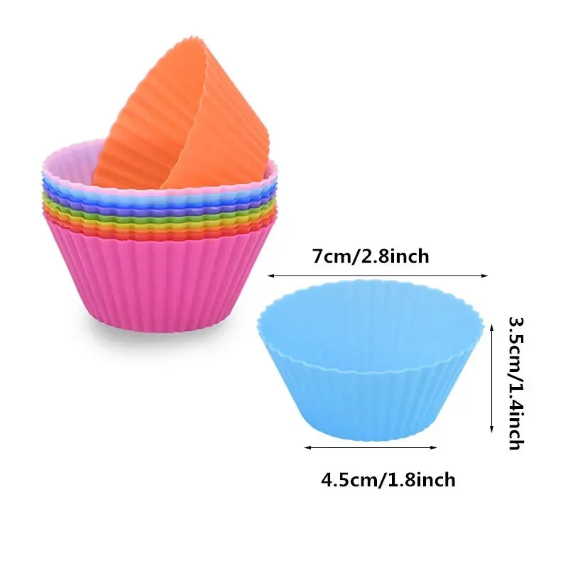 Reusable Silicone Round Cake & Cupcake Mold – DIY Baking Tool for Muffins, Weddings & Birthday Decorations