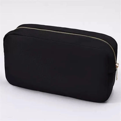 Multi-Color Nylon Cosmetic Bag - Large Zipper Makeup Pouch & Toiletry Organizer for Women and Girls
