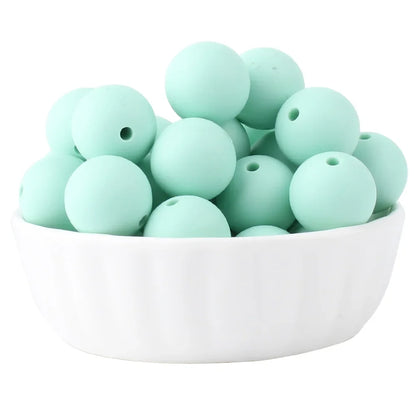 15mm Silicone Beads Set - Colorful Loose Beads for DIY Keychains, Jewelry & Beaded Pen Crafts