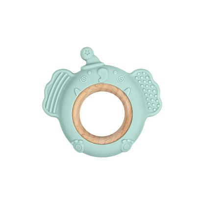 TYRY.HU Silicone Baby Teether - Cartoon Frog & Deer Teething Necklace Pendant for Infant Gum Relief Gift