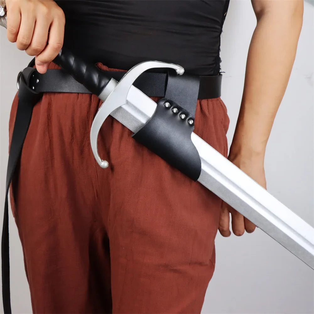 Medieval Leather Scabbard - Viking Knight Sword Holder for Renaissance Cosplay, Halloween & Stage Performance