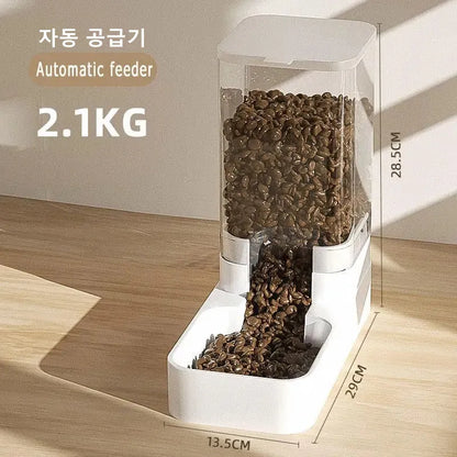 Transparent Automatic Pet Feeder – Food Storage Container & Water Bowl for Cats and Dogs