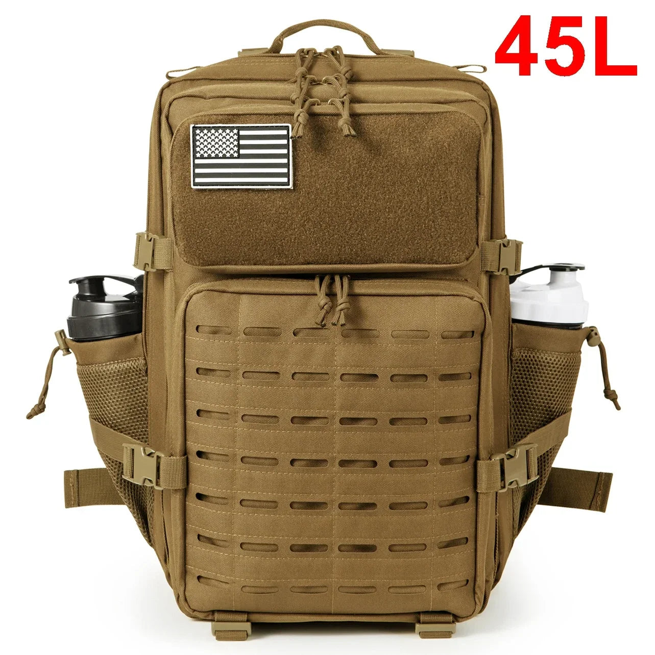 QT&QY 25L/45L Tactical Backpack – Outdoor Survival & Hiking Rucksack for Men & Women, Bug Out Bag with Bottle Holder