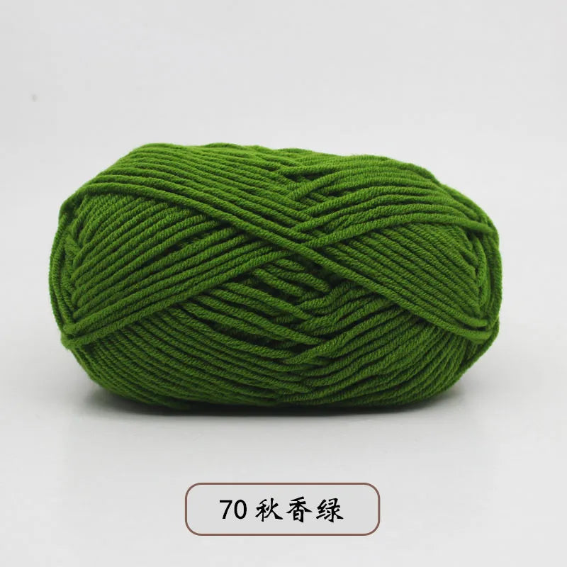 40-50g/Set 4ply Milk Cotton Knitting Yarn – Dyed Lanas for Crochet, Sweaters, Hats & Dolls, Affordable Craft Supplies