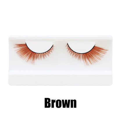 Colorful Halloween False Eyelashes – Blue, Red & Pink Cosplay Fake Lash Extensions for Makeup Looks