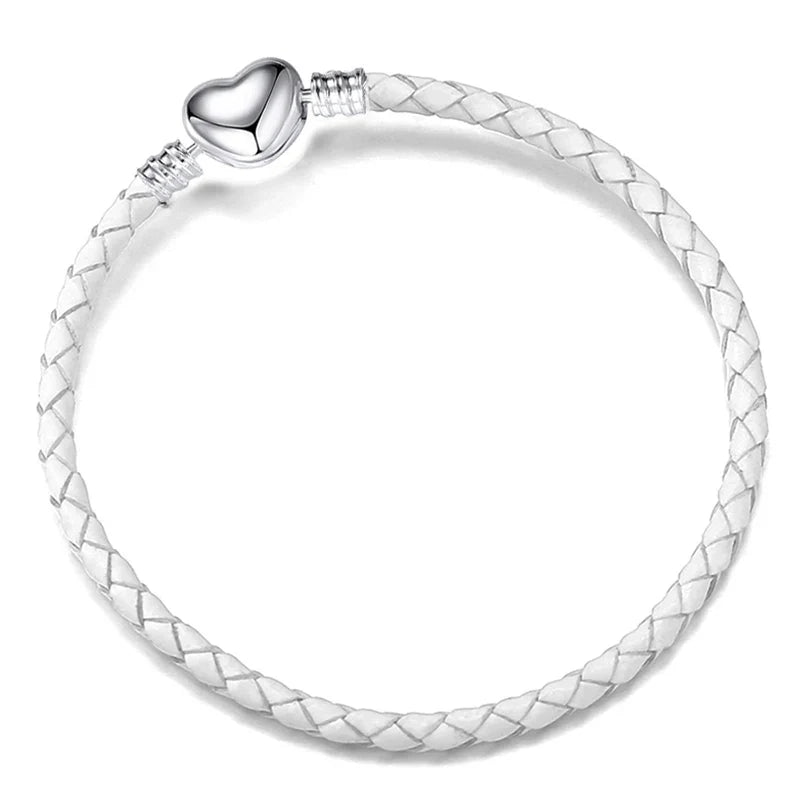 BAOPON 9-Color Leather Charm Bracelet - DIY Chain Jewelry Gift for Women & Girls