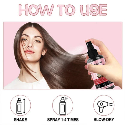 Thermal Hair Protection Spray - Heat Protector Serum for UV Damage Defense, Moisturizing & Nourishing Hair Care