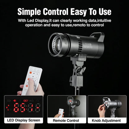 Sutefoto TJ55 Bi-Color LED Video Light - 55W COB Photographic Light, 3200K-5600K, Portable Fill Light for Video & Live Streaming