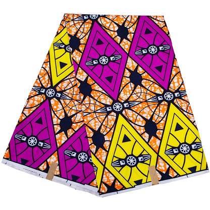 BintaRealWax Geometric Ankara Fabric - Polyester Sewing Cloth by the Yard FP6258