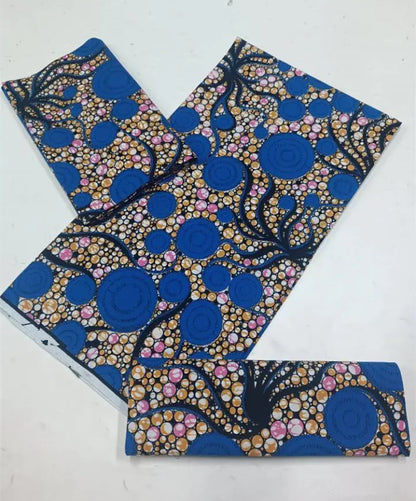 100% Cotton Ankara Fabric - High Quality African Print Batik Real Wax Pagne 6 Yards for Stylish Sewing