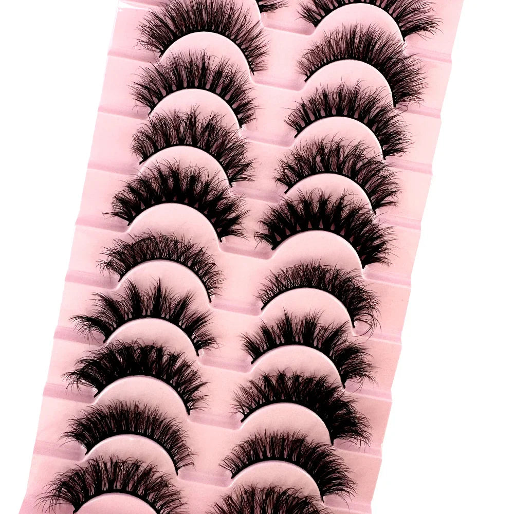 38 Styles 10 Pairs 3D Mink False Eyelashes – Natural Short & Long Fake Lashes Makeup Extension Kit
