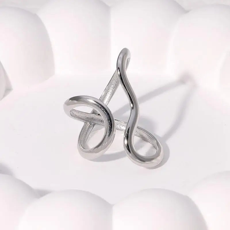 Gold Stainless Steel Rings for Women – Unique, Colorfast Party Jewelry with Exaggerated Charms & Personalized Gift