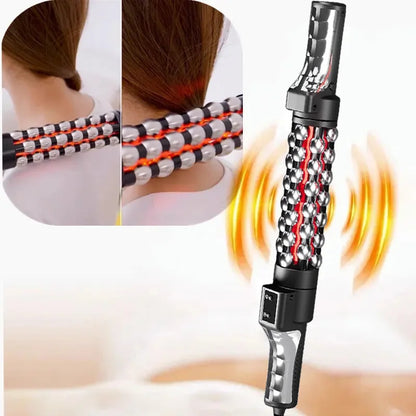 Red Light Heated Massage Device – 360 Rotating Muscle Relaxation Roller for Full Body & Anti-Cellulite Treatment