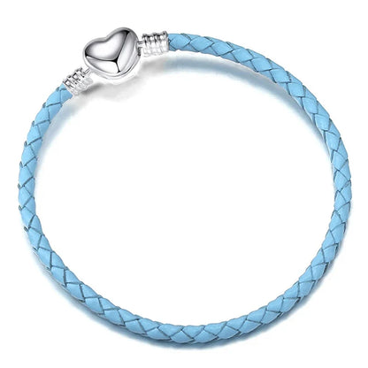 BAOPON 9-Color Leather Charm Bracelet - DIY Chain Jewelry Gift for Women & Girls