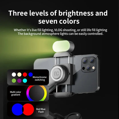 AOCHUAN 3-Axis Smartphone Gimbal - Handheld Stabilizer with Fill Light & Face Tracking for iPhone Android Vlogging