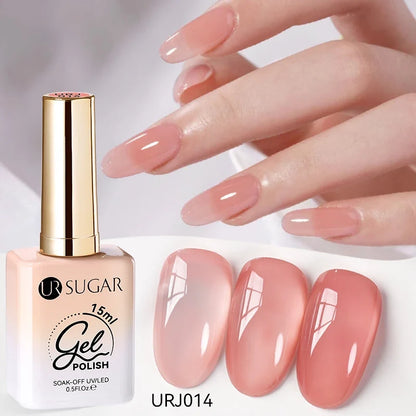 UR SUGAR 15ml Jelly Gel Polish - Milky White Translucent UV Soak Off Nail Art Varnish