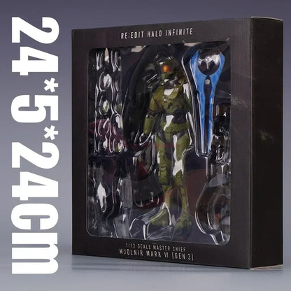 2024 Hot Sale Halo Infinite Master Chief Action Figure - 18cm Mjolnir Mk VI 1/12 Scale Re:edit Gen.3 Model 117, Collectible Toy Gift