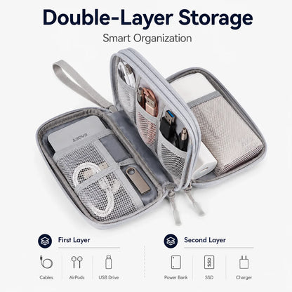 Travel Tech Organizer Bag - Portable Cable, Charger, Power Bank & SSD Storage Case for Electronics Accessories