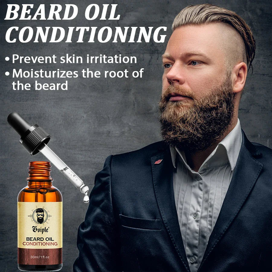 2-Piece Beard Volumizing & Conditioning Oil Set for Men – Moisturizing Facial Hair & Mustache Care Oil for Softer, Fuller, Healthier Beard Grooming