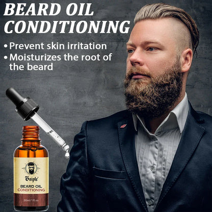 2-Piece Beard Volumizing & Conditioning Oil Set for Men – Moisturizing Facial Hair & Mustache Care Oil for Softer, Fuller, Healthier Beard Grooming