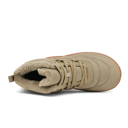 Men's Winter Snow Boots – Warm Fur Lined, Non-Slip Barefoot Outdoor Ankle Sneakers, Lightweight Hiking Shoes, Plus Size