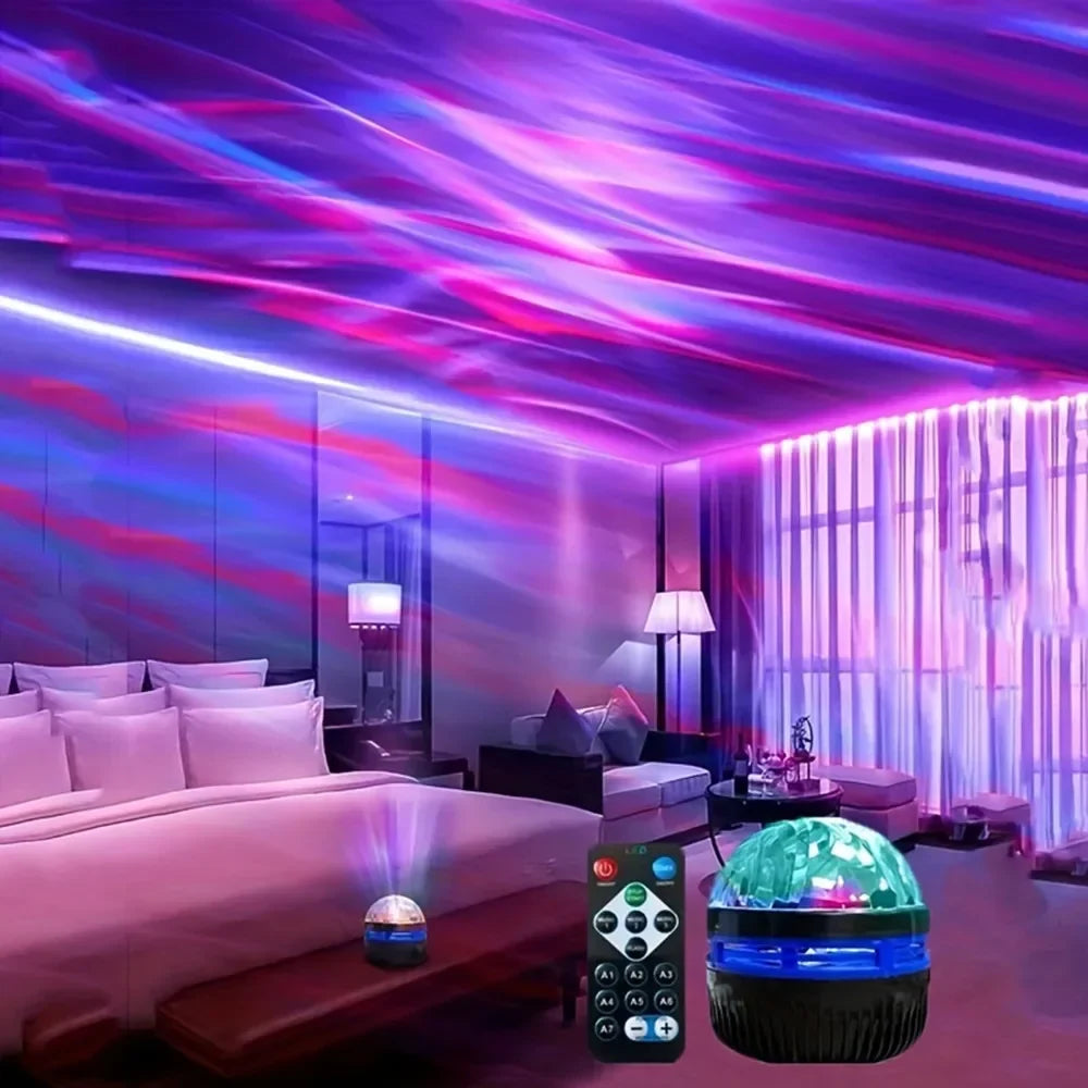 LED Starry Sky Aurora Projector - RGB Galaxy Night Light with Remote Control for Bedroom Home Party Decor