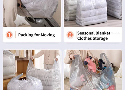 10PCS Large Plastic Storage Bags — Thick Moving & Organizer Bags for Clothes, Toys, Bedding, Duvets