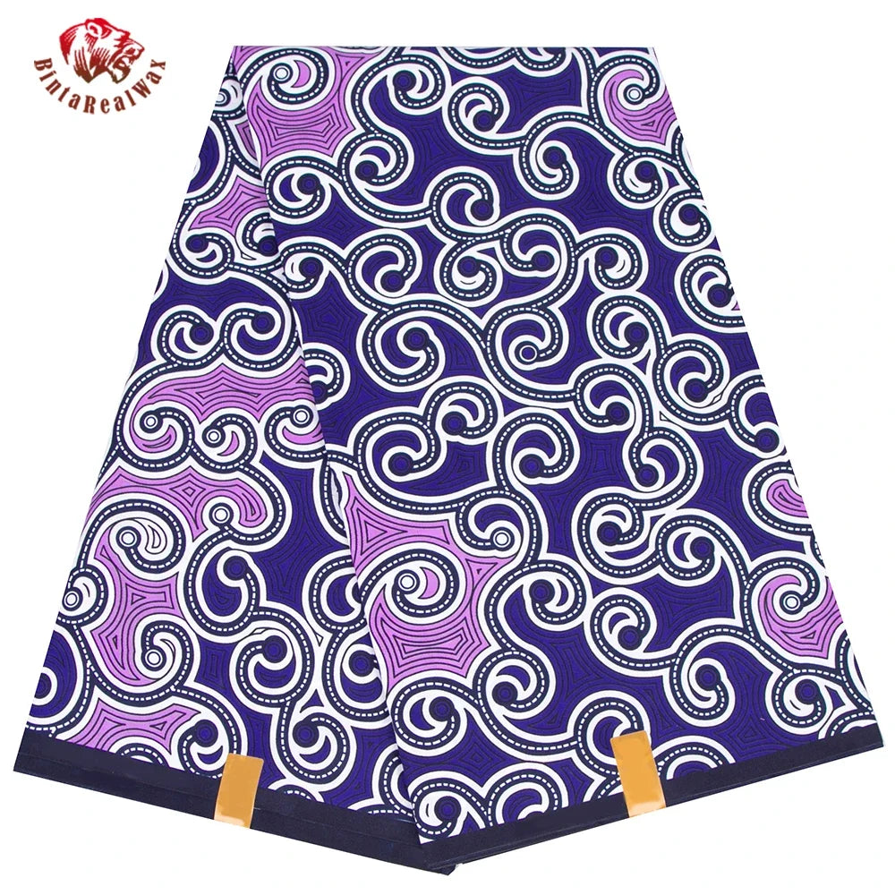 BintaRealWax Geometric Ankara Fabric - Polyester Sewing Cloth by the Yard FP6258