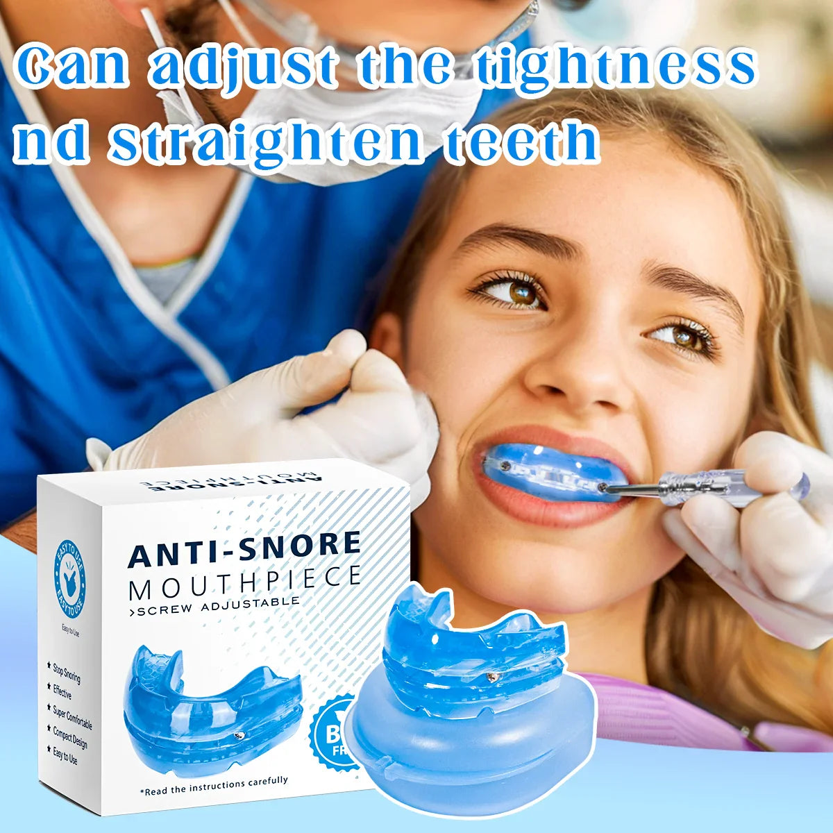 Adjustable Anti-Snoring Mouth Guard – Sleep Aid Mouthpiece for Bruxism, Anti-Apnea & Snoring Relief