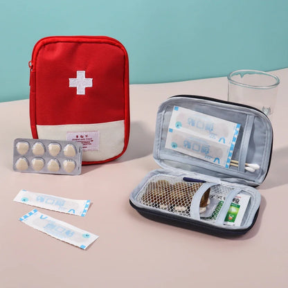 Portable Medicine Bag – Cute First Aid Kit Organizer, Medical Emergency Kit for Travel, Outdoor & Household Pill Storage